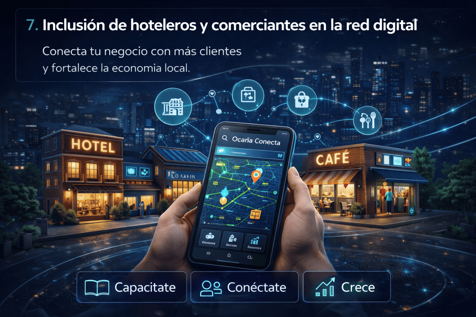 Inclusión de hoteleros y comerciantes en la red digital