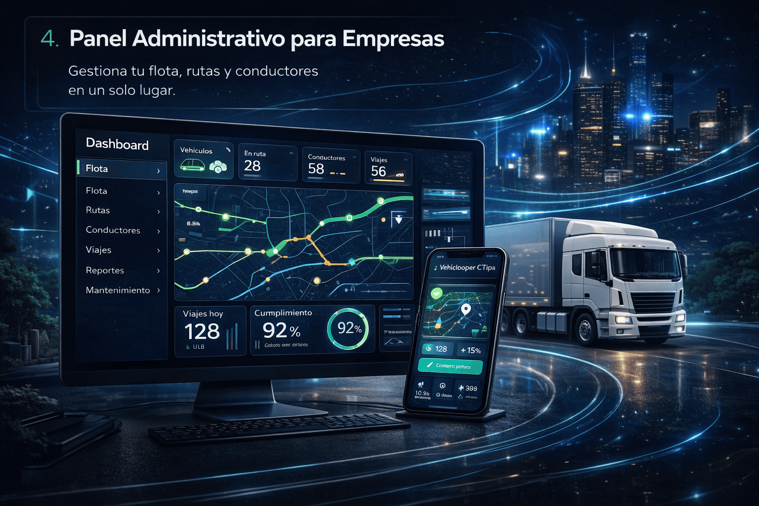 gestión de flotas y monitoreo en tiempo real